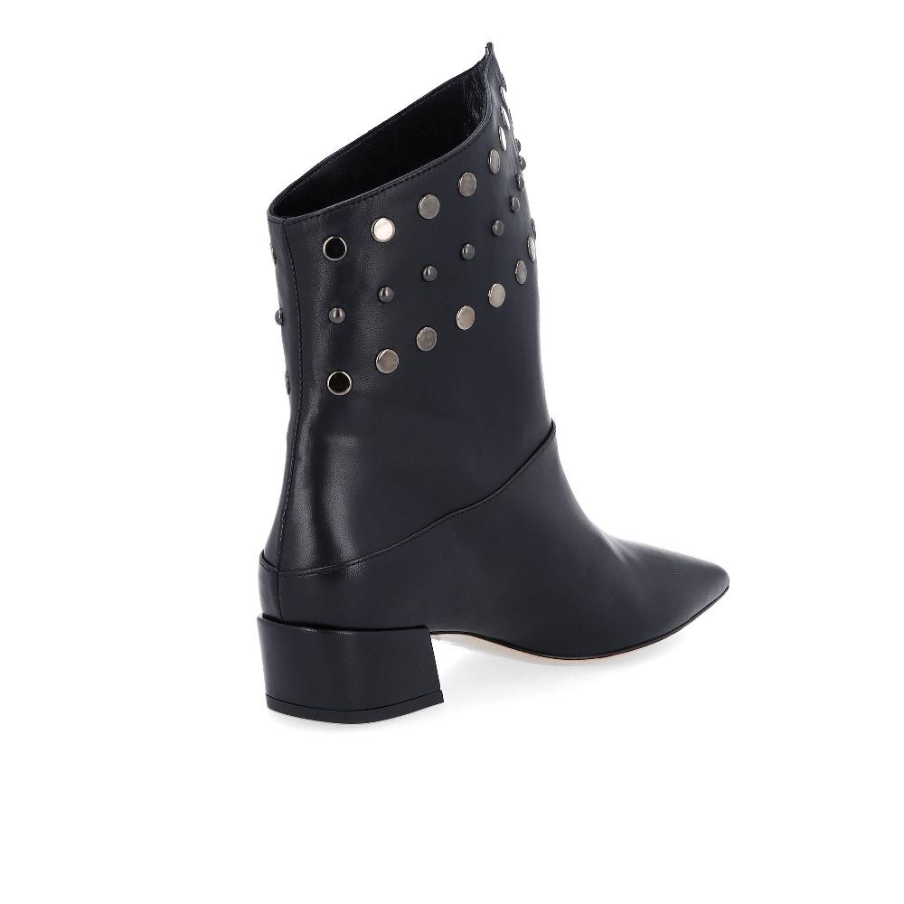 QVC Galieti Stivaletti In Pelle Con Borchie E Tacco 3 5 Cm
