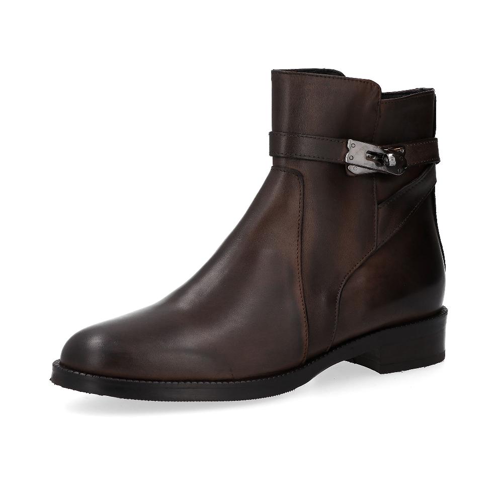 QVC Galieti Stivaletti in pelle con fibbia e tacco 3 cm