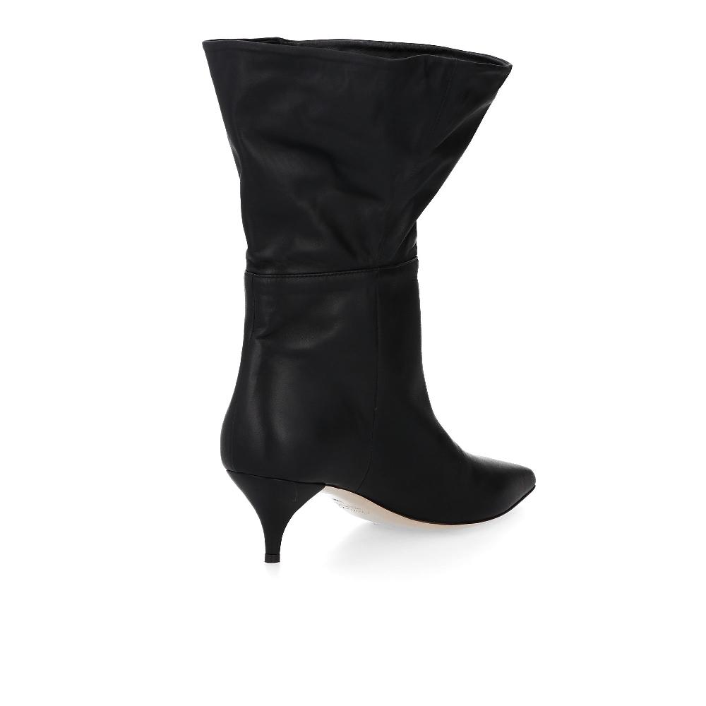 QVC Galieti Stivaletti In Pelle Con Gampale Aperto E Tacco 5 5 Cm