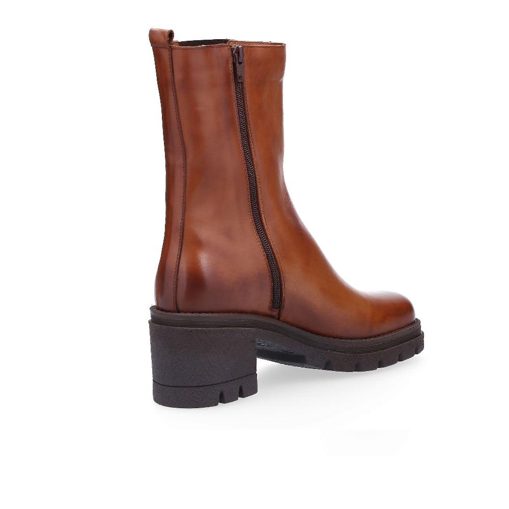QVC Galieti Stivaletti In Pelle Con Inserto Elastico E Tacco 7 Cm