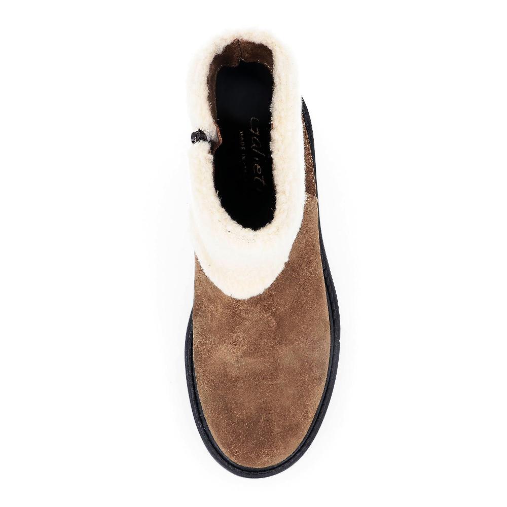 QVC Galieti Stivaletti In Pelle Crosta Con Risvolto In Lana