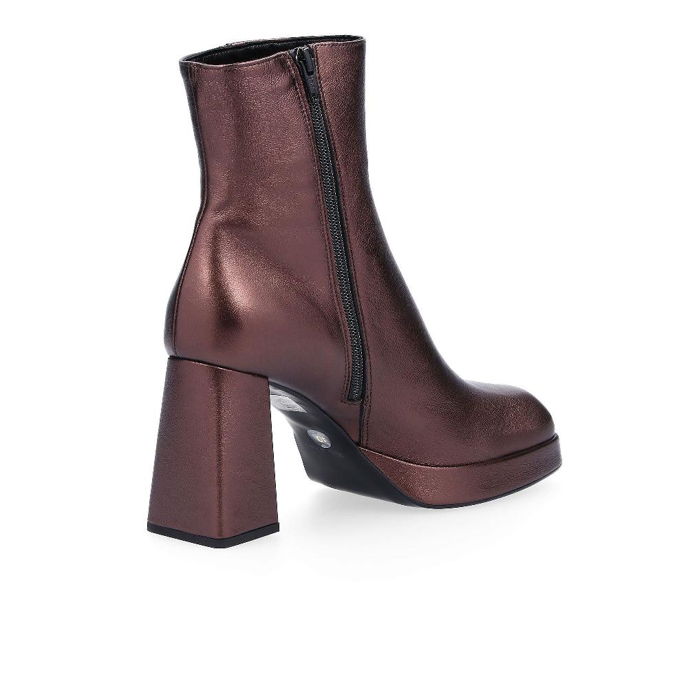 QVC Galieti Stivaletti In Pelle Laminata Con Tacco 9cm E Plateau 2cm