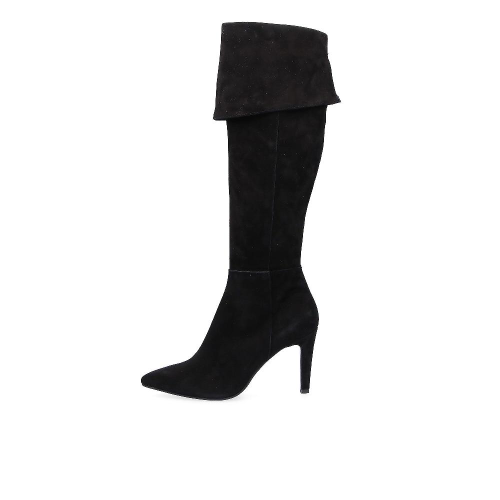 QVC Galieti Stivali Alla Coscia In Pelle Scamosciata Con Tacco 9cm