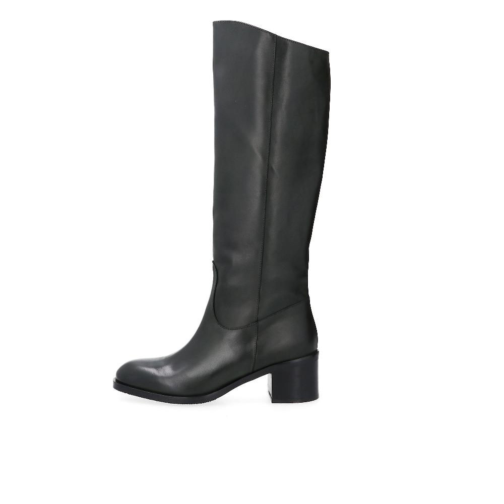 QVC Galieti Stivali Alti In Pelle Svasati Sopra Con Tacco 6cm