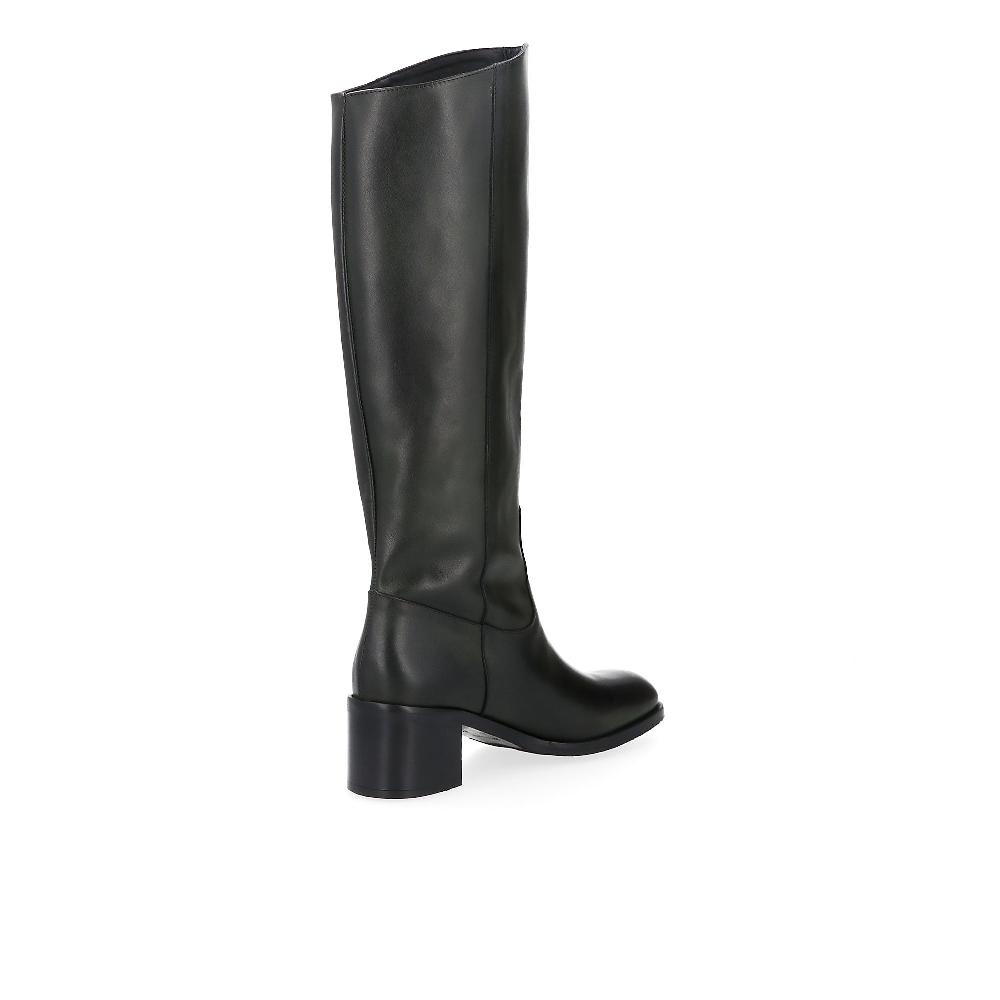 QVC Galieti Stivali Alti In Pelle Svasati Sopra Con Tacco 6cm