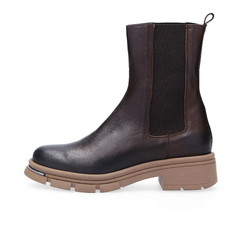 QVC Galieti Stivali Chelsea In Pelle Con Inserti Elastici Tacco 5cm