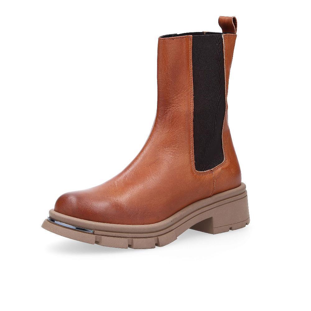 QVC Galieti Stivali Chelsea in pelle con inserti elastici tacco 5cm