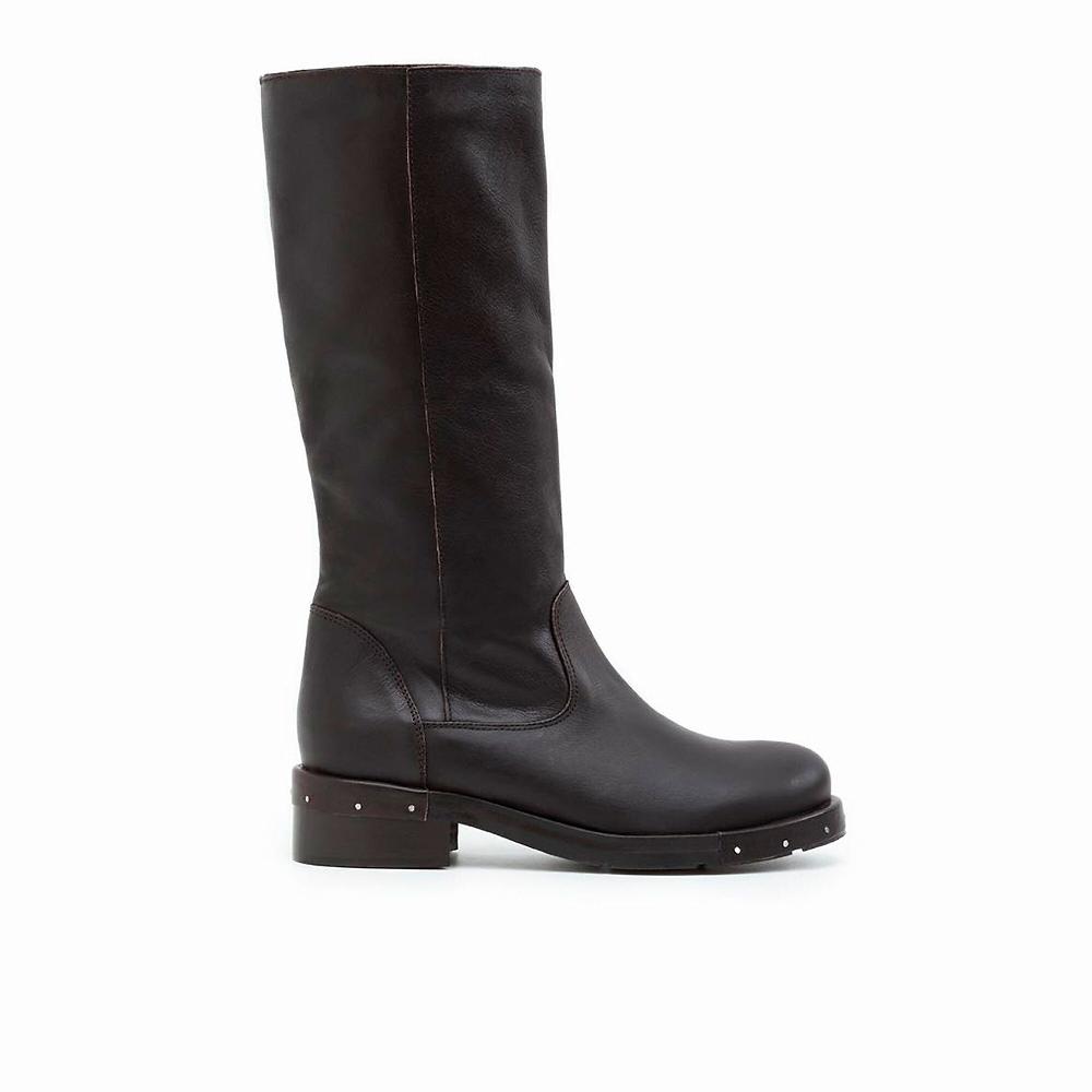QVC Galieti Stivali In Pelle Con Chiodini In Intersuola