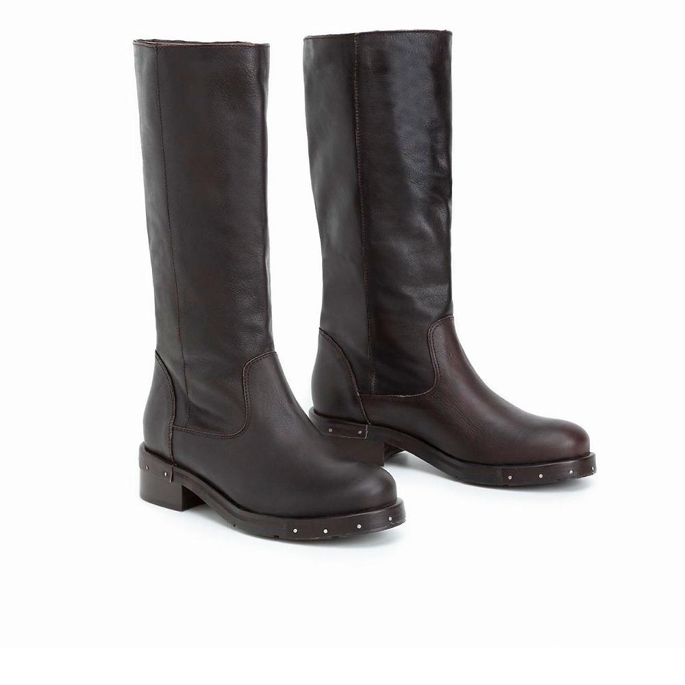 QVC Galieti Stivali In Pelle Con Chiodini In Intersuola