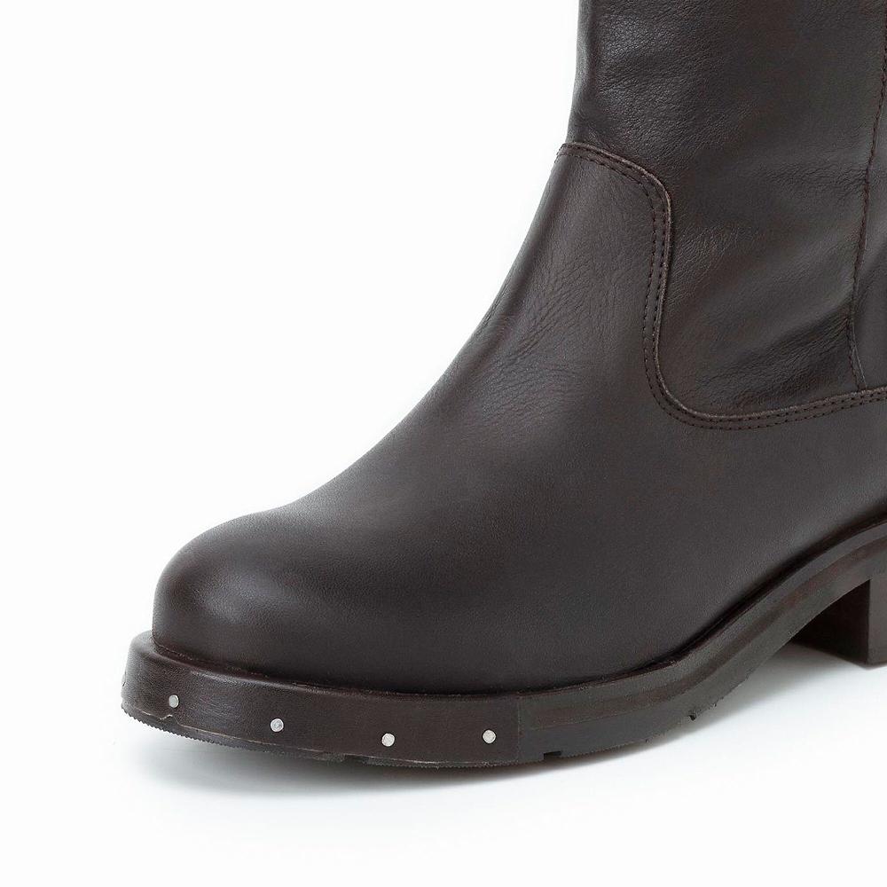 QVC Galieti Stivali In Pelle Con Chiodini In Intersuola