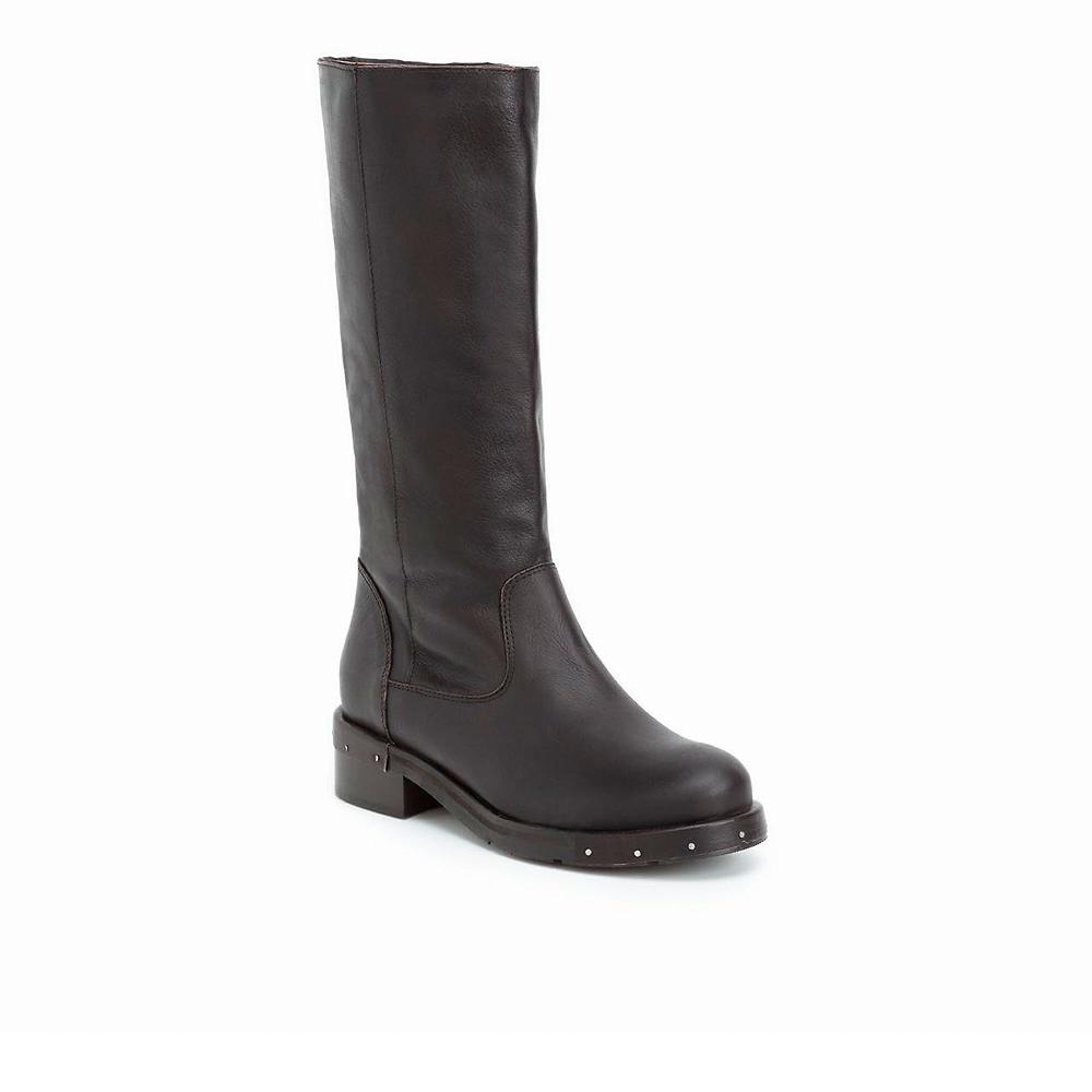 QVC Galieti Stivali in pelle con chiodini in intersuola