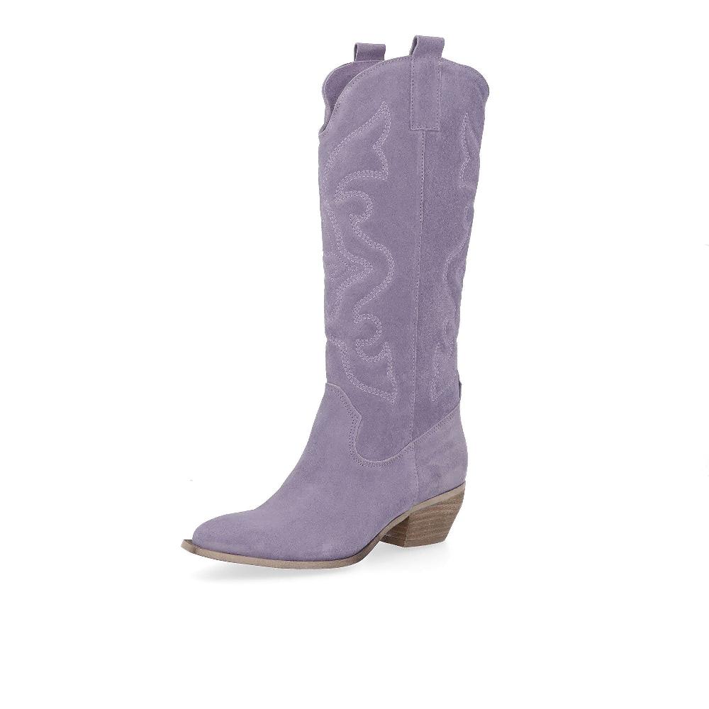 QVC Galieti Stivali in pelle con ricamo tacco 5 5cm