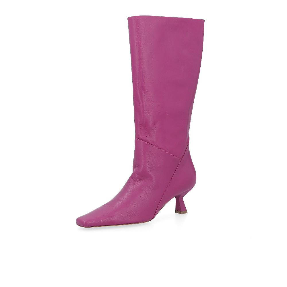QVC Galieti Stivali in pelle con tacco a rocchetto 5 5cm