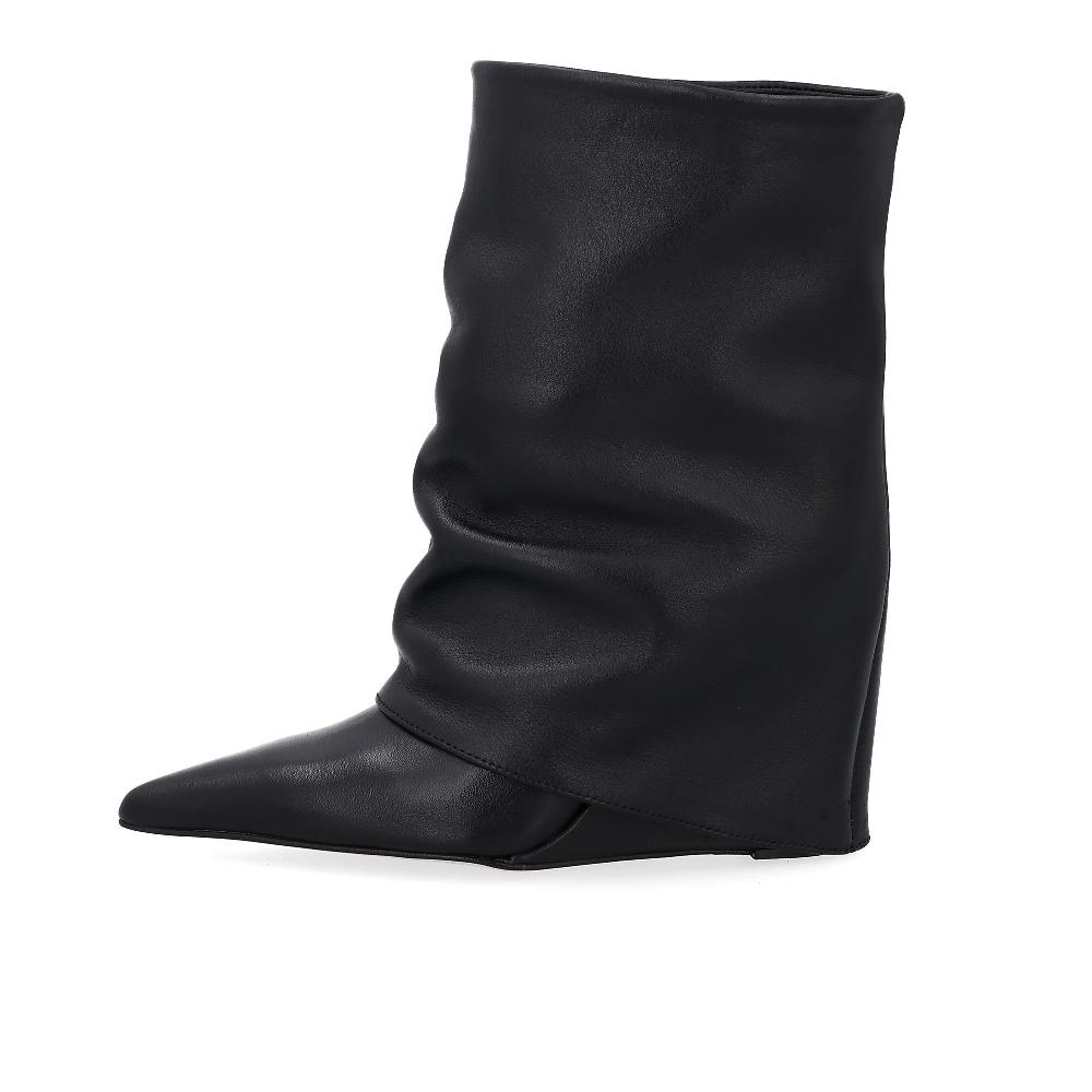 QVC Galieti Stivali In Pelle Effetto Pantaloni Con Zeppa 10 Cm
