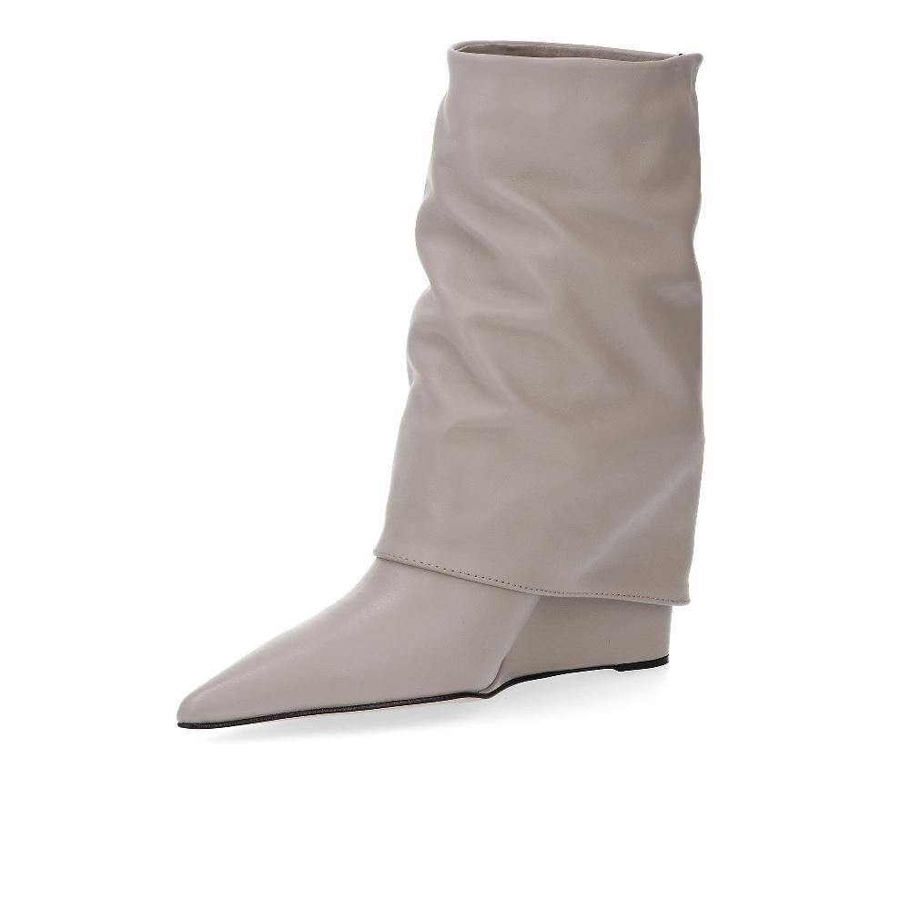 QVC Galieti Stivali in pelle effetto pantaloni con zeppa 10 cm