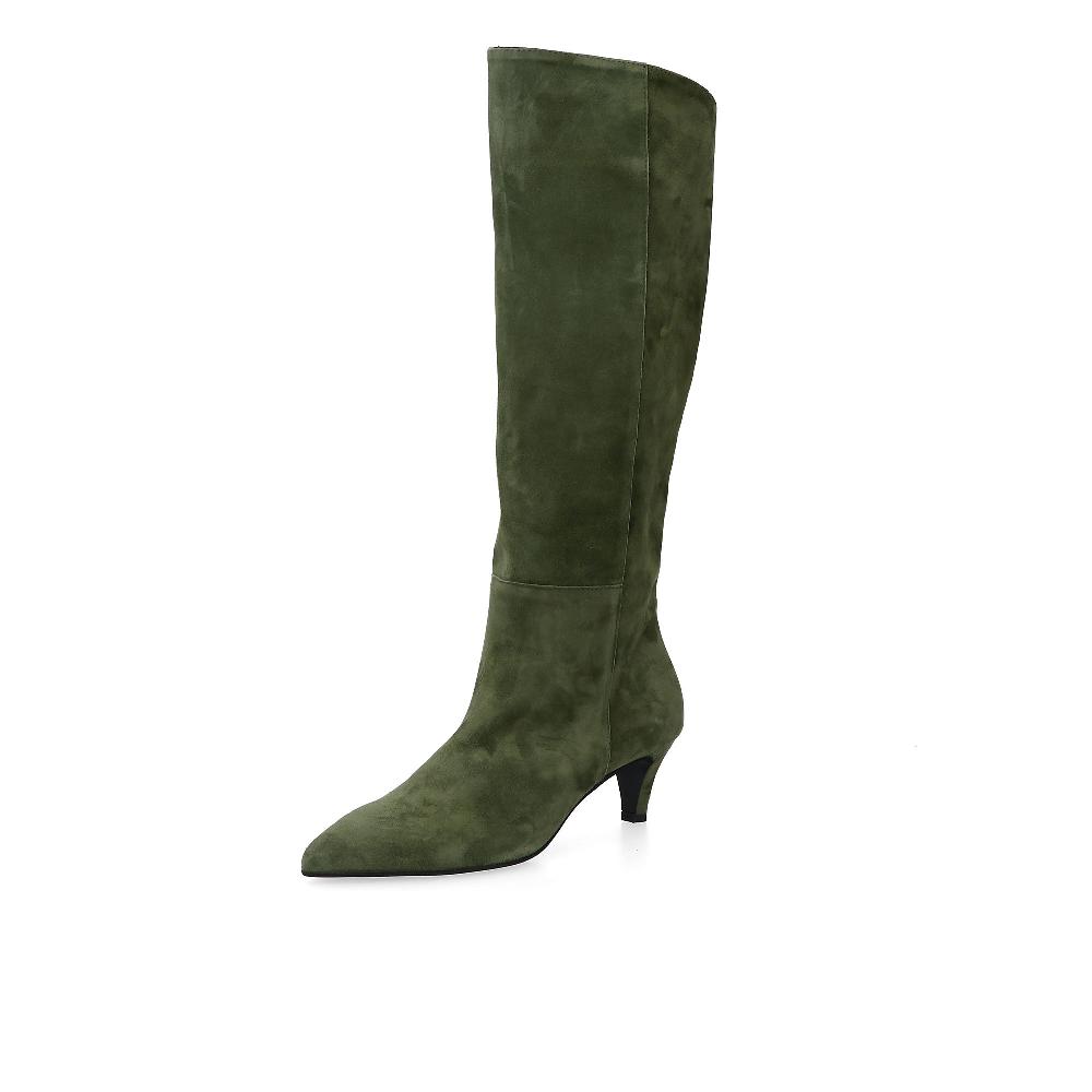 QVC Galieti Stivali in pelle scamosciata con tacco 5 5cm
