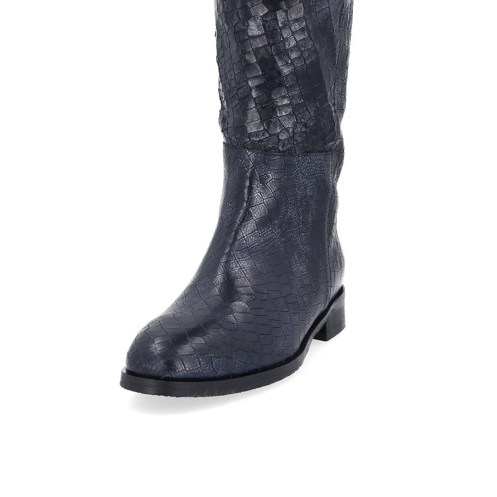 QVC Galieti Stivali In Pelle Stampa Cocco Metallizzata