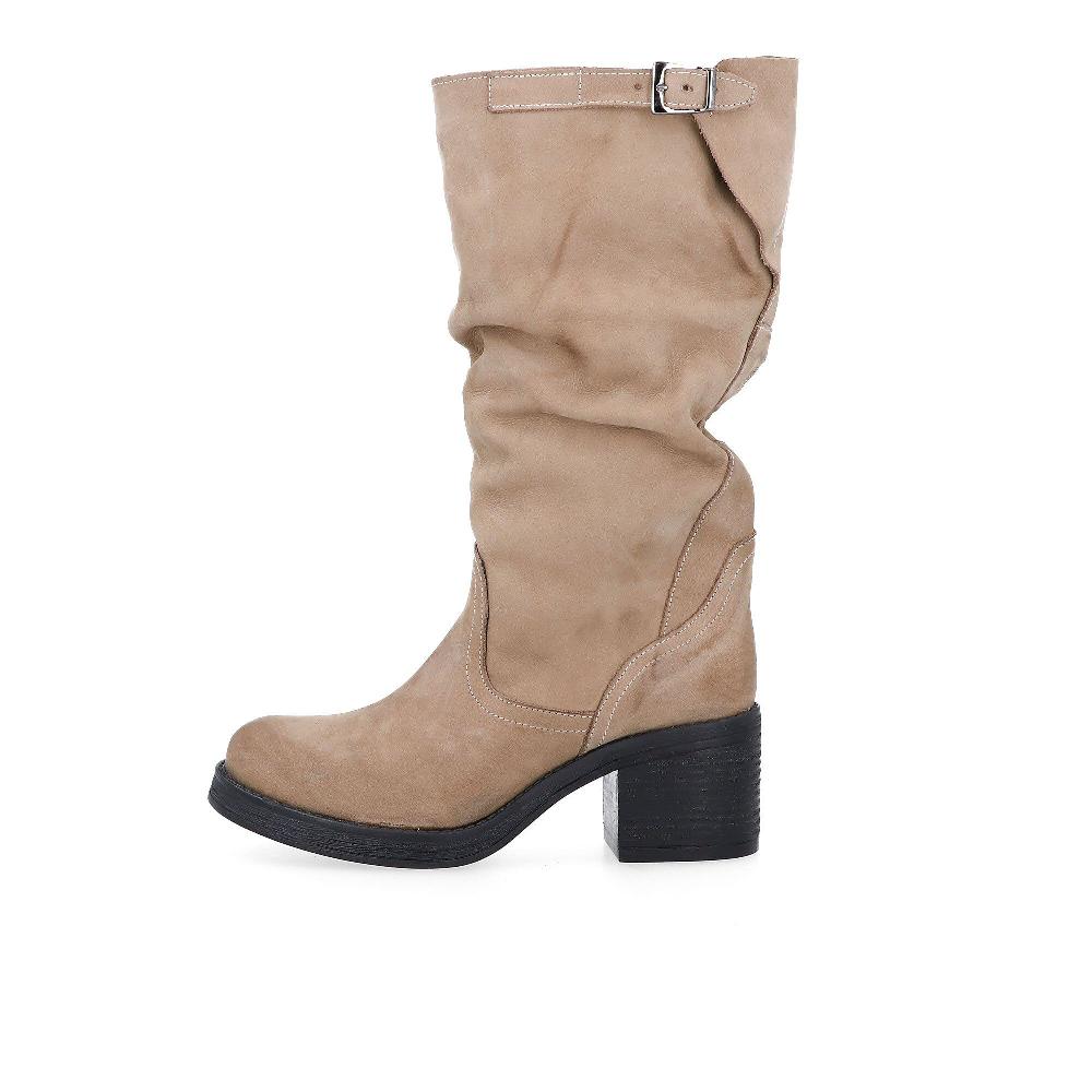 QVC Galieti Stivali Morbidi In Pelle Con Fibbia E Tacco 7 Cm