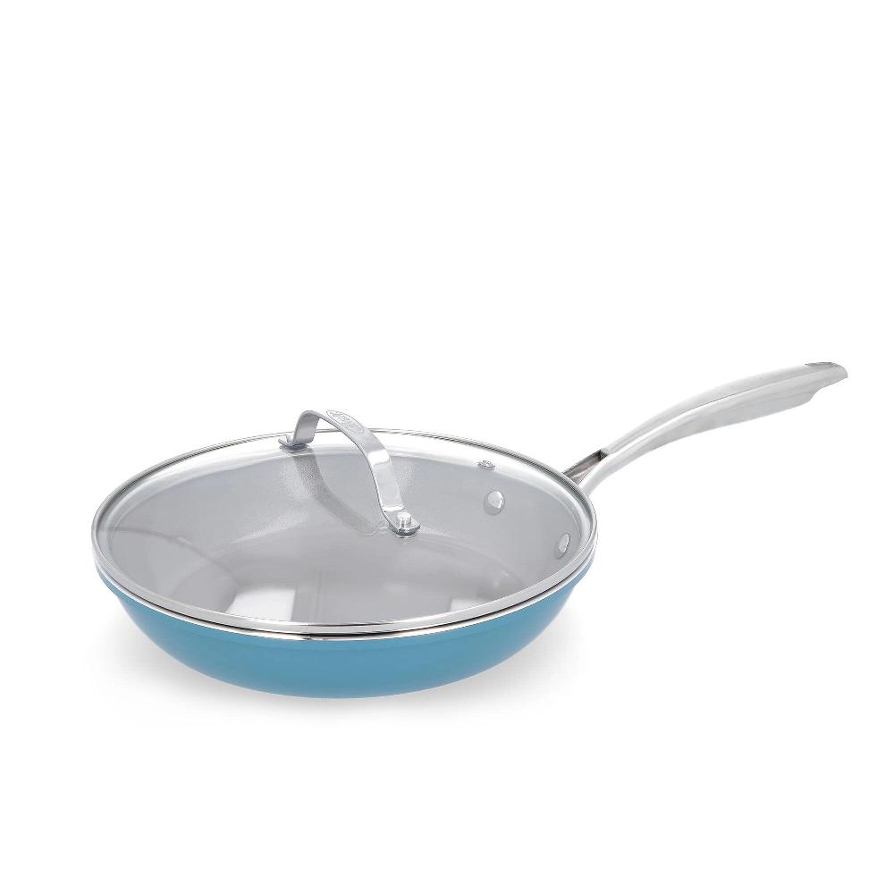 QVC Gotham Steel Ocean Blue Set 5 Pz: 2 Padelle 1 Casseruola 2 Coperchi