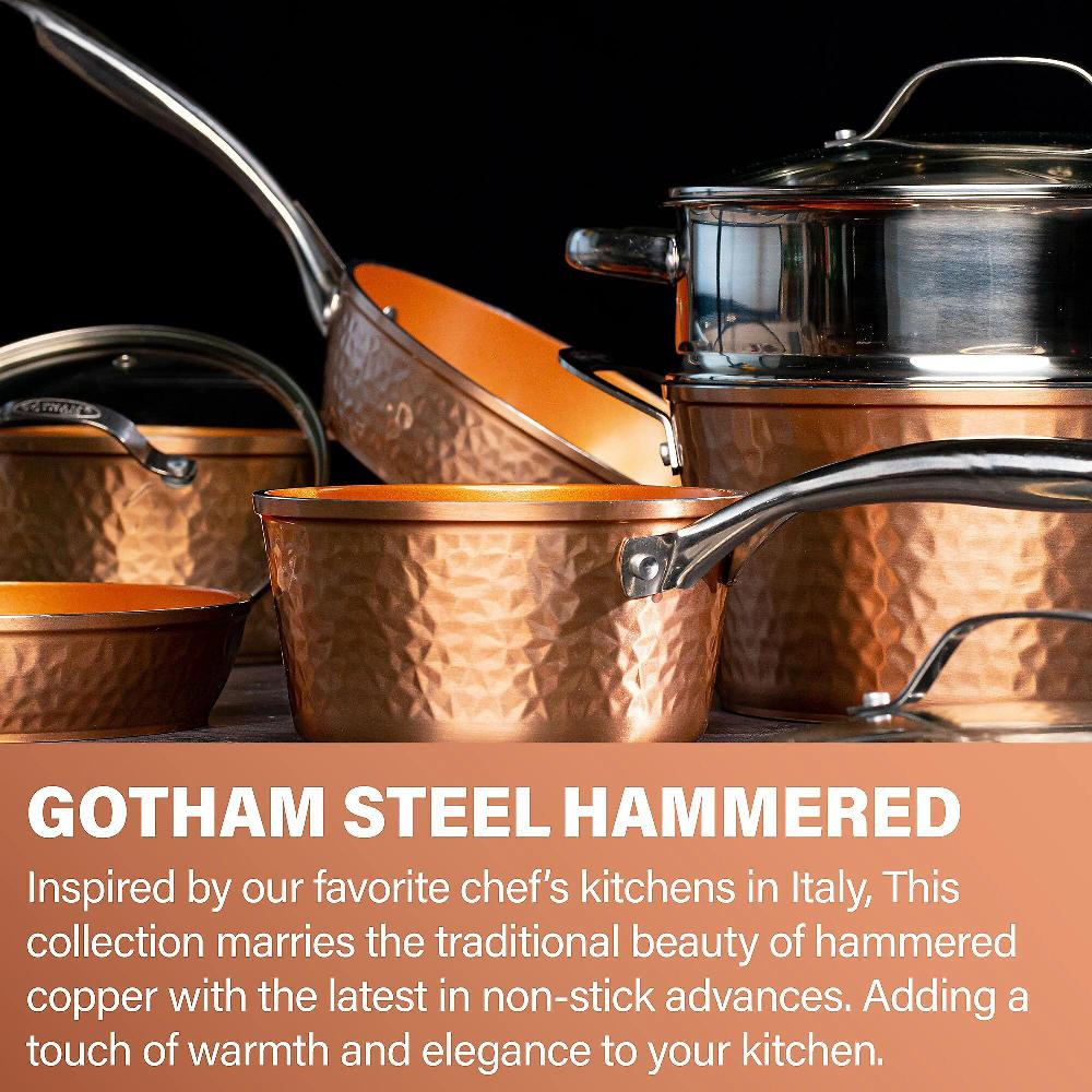 QVC Gotham Steel Set 2 Padelle 1 Casseruola 2 Coperchi