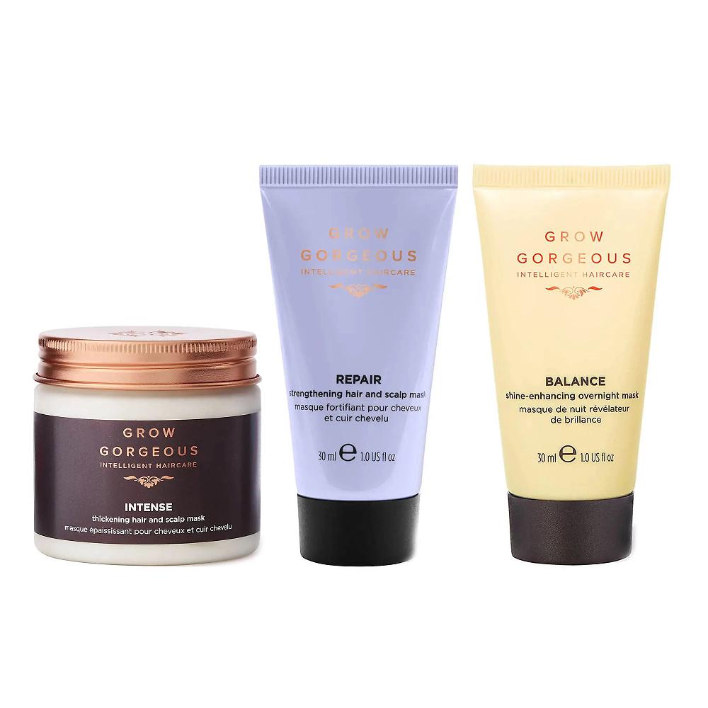 QVC Grow Gorgeous 3 maschere capelli; Balance Intense e Repair