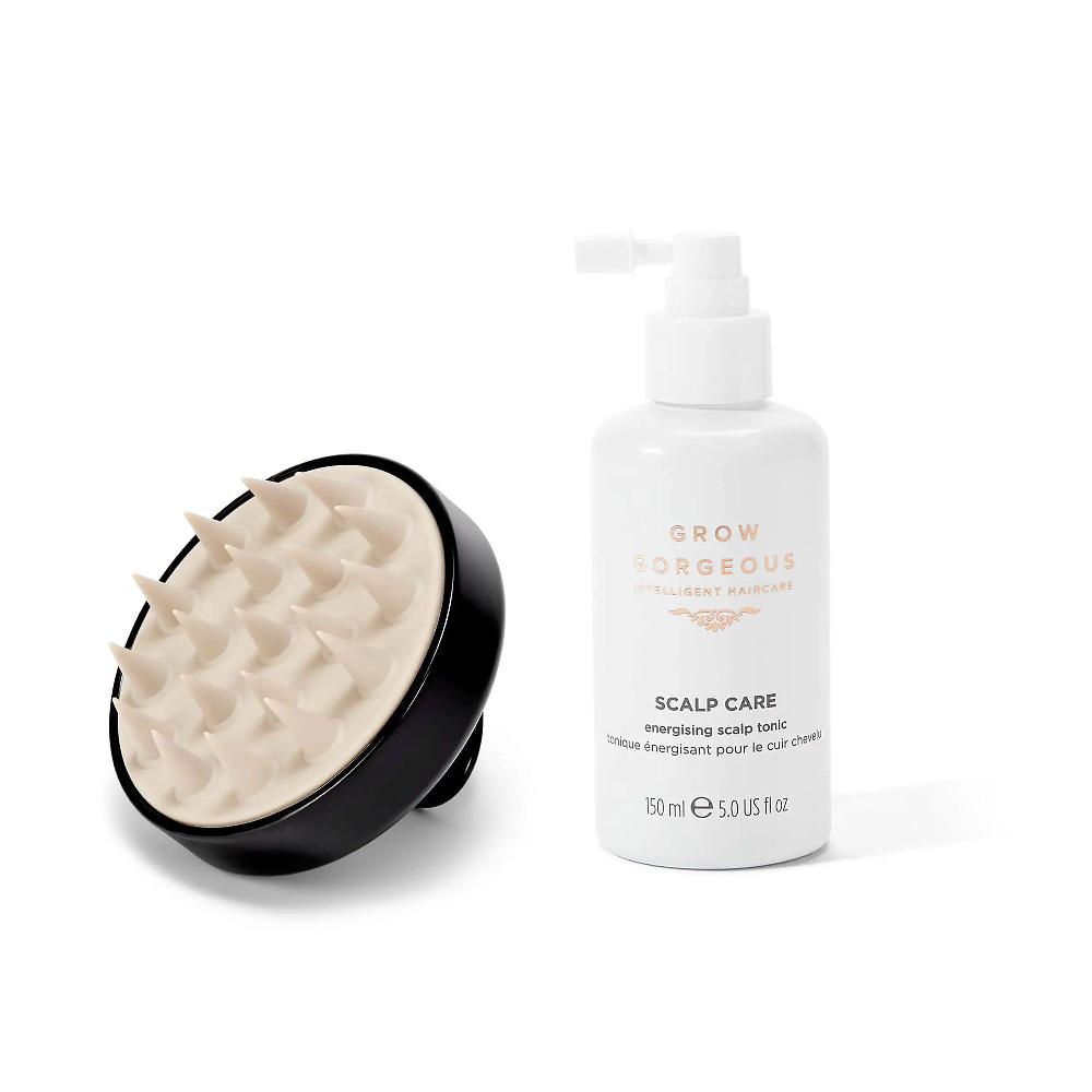 QVC Grow Gorgeous Scalp Care Tonico + spazzola massaggiante capelli