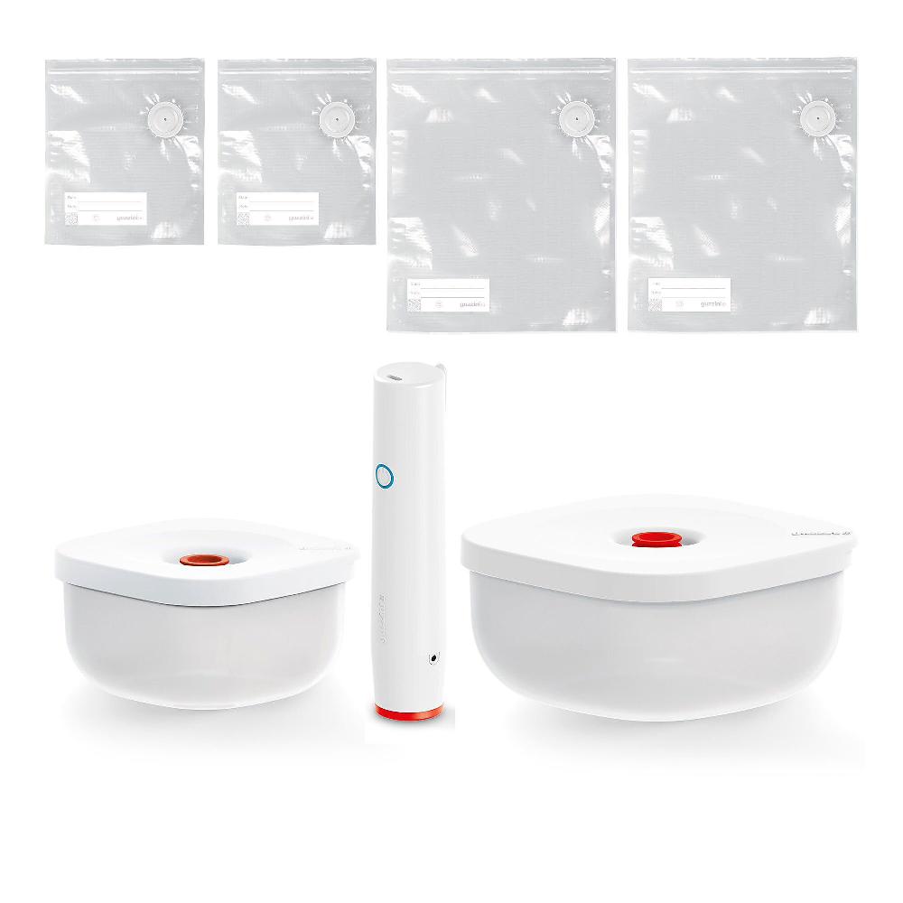 QVC Guzzini Saveit Kit Sottovuoto: sacchetti contenitori pompa cordless