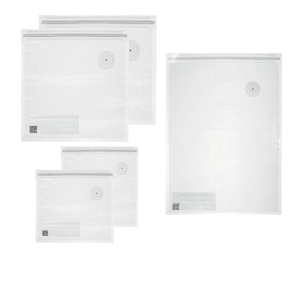 QVC Guzzini Set 5 sacchetti per sottovuoto riutilizzabili