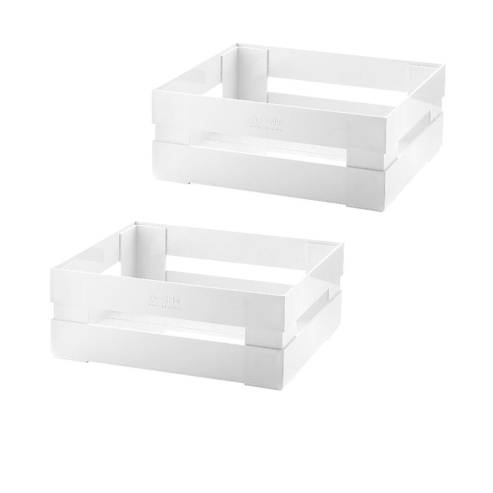 QVC Guzzini Set di 2 cassette misure 22.5x15.5x8cm Made in Italy