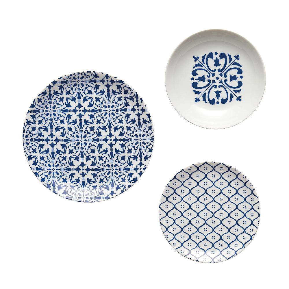QVC Guzzini Set piatti 6 posti Le Maioliche blu Mediterrano