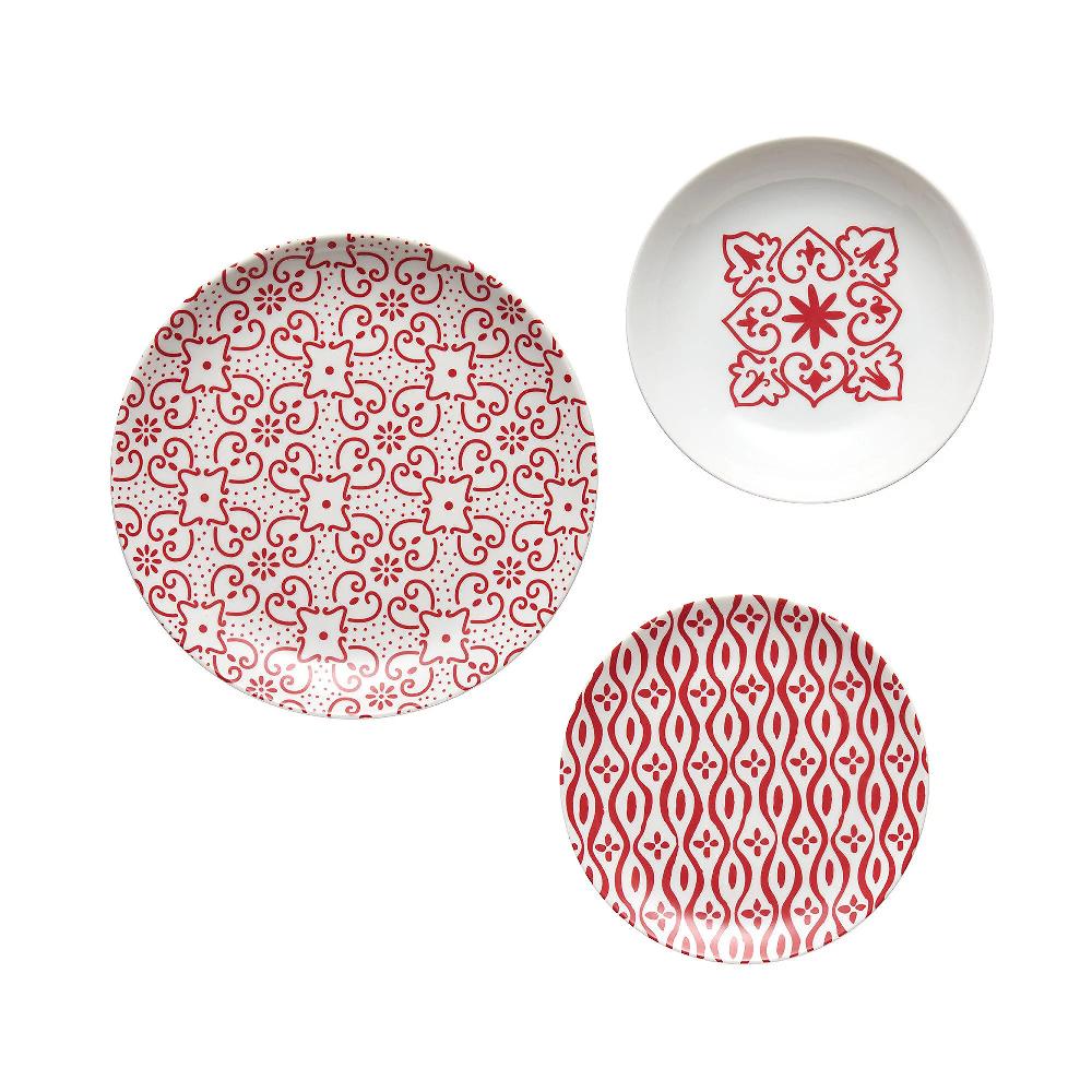 QVC Guzzini Set piatti 6 posti Le Maioliche rosso brillante
