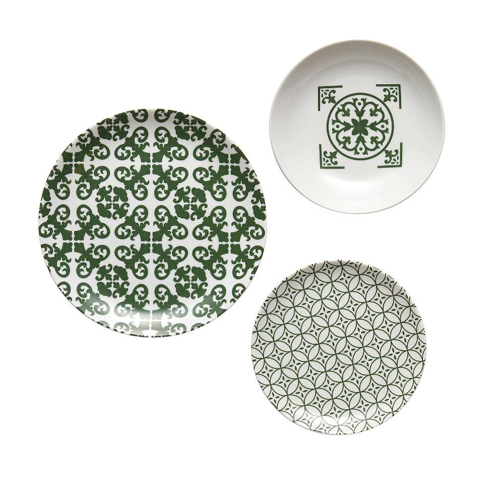 QVC Guzzini Set piatti 6 posti Le Maioliche verde smeraldo
