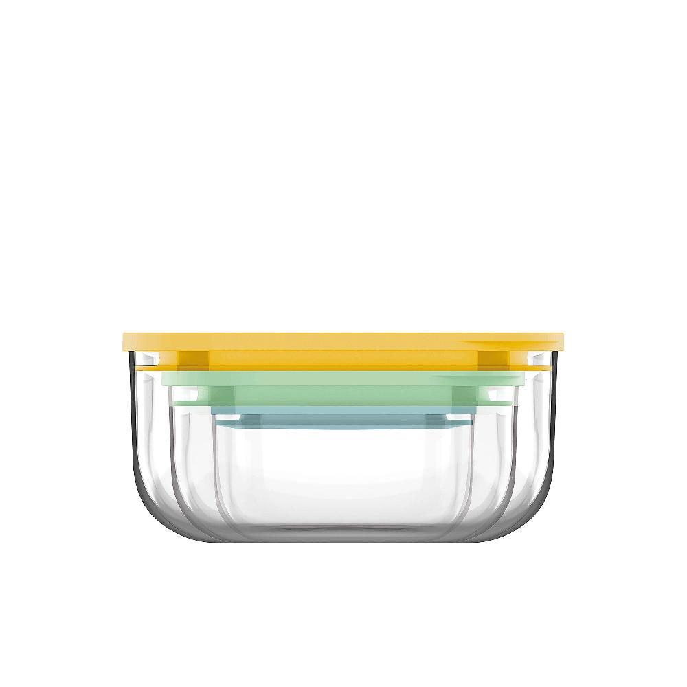 QVC Guzzini Store&Plus Set 3 Contenitori In Vetro Borosilicato Con Coperchio
