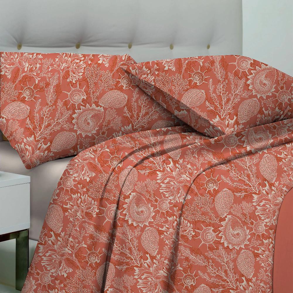 QVC Happidea Completo letto copriletto Mare 100% cotone stampato