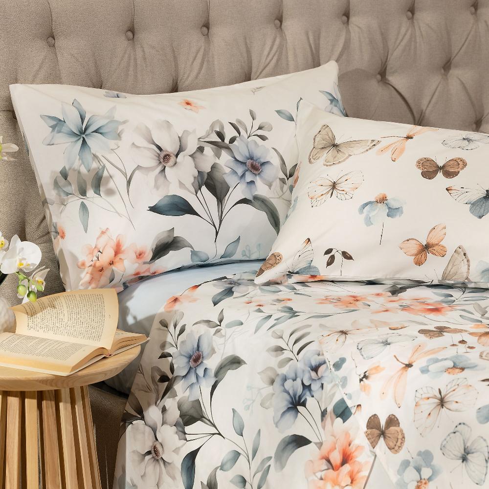 QVC Happidea Dueinuno completo letto in percalle con doppia stampa