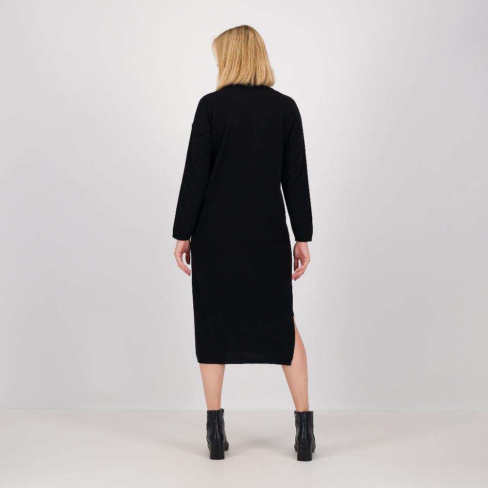 QVC Hekla & Co Abito Lungo Girocollo In Filato Con Cotone E Cashmere