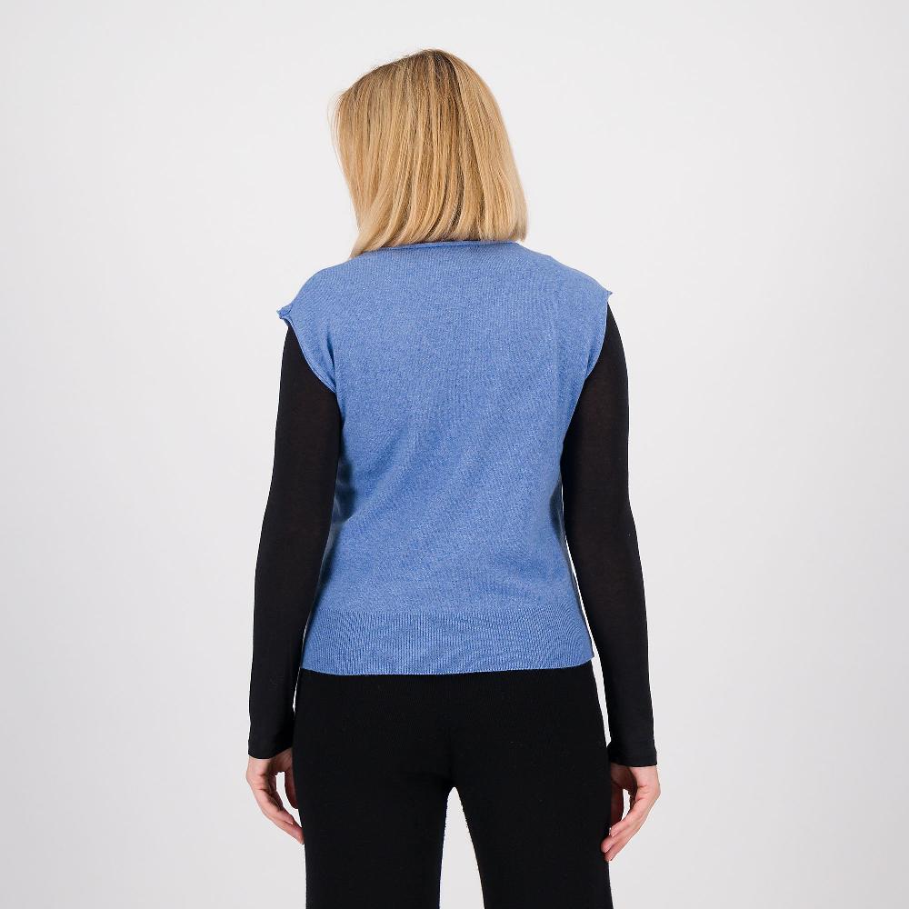 QVC Hekla & Co. Gilet In Maglia In Filato Con Cotone E Cashmere