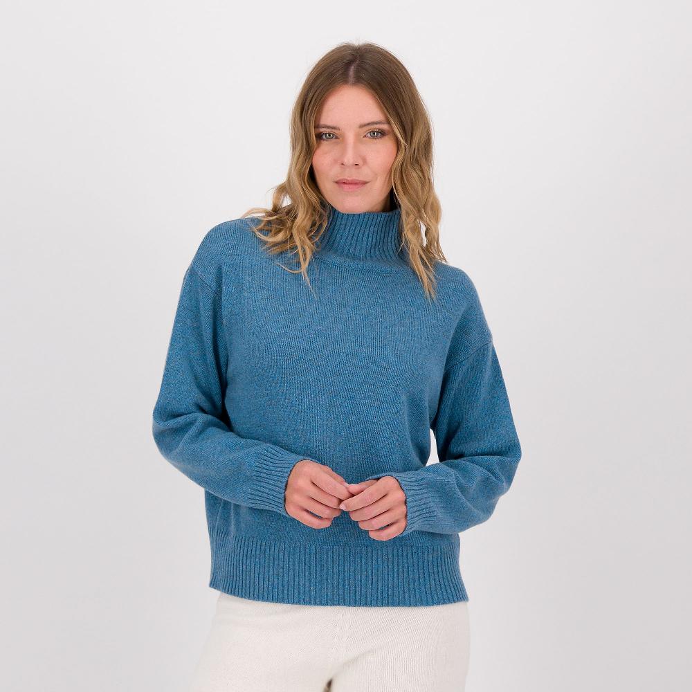 QVC Hekla & Co. Maglia a collo alto con maniche lunghe e fondo irregolare