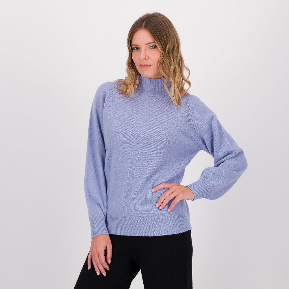 QVC Hekla & Co Maglia in 100% lana con maniche raglan e collo a vulcano