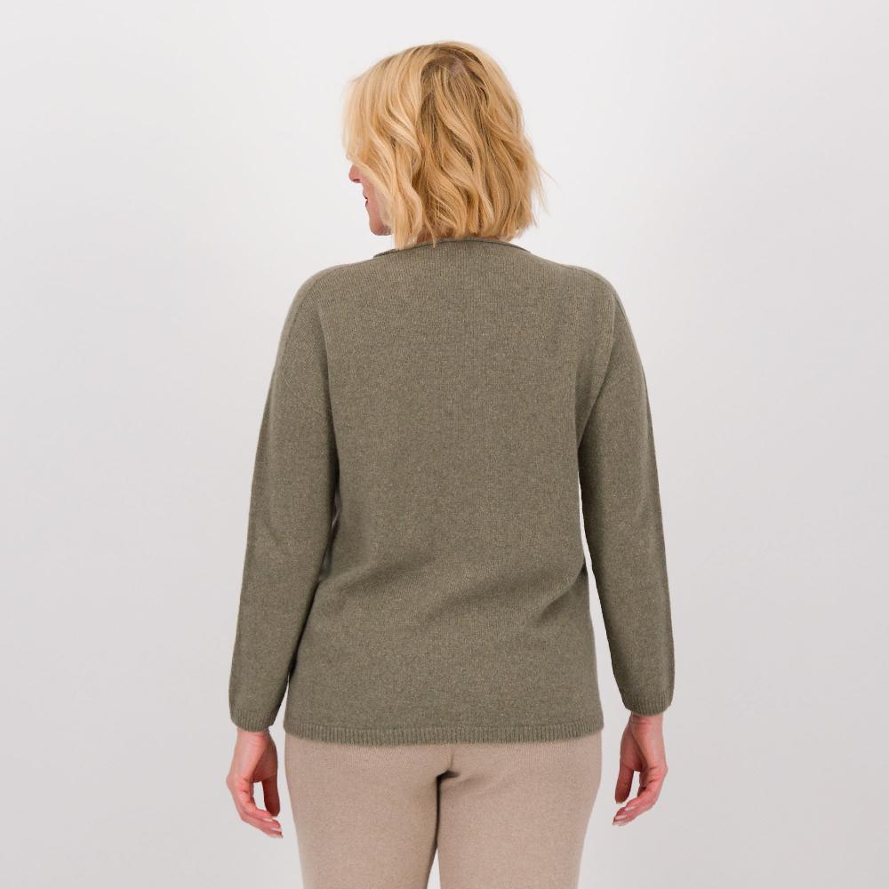 QVC Hekla & Co Maglia In Cashmere Con Motivo Di Finte Cuciture