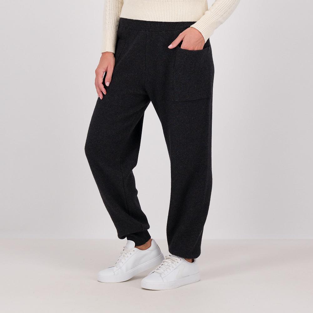 QVC Hekla & Co Pantaloni jogger punto stoffa in lana con cashmere