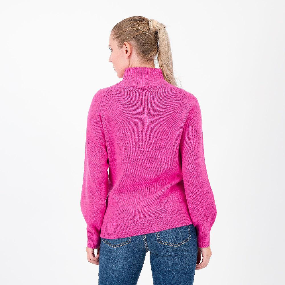 QVC HEKLA Maglia Misto Lana Collo Alto Con Coste Davanti