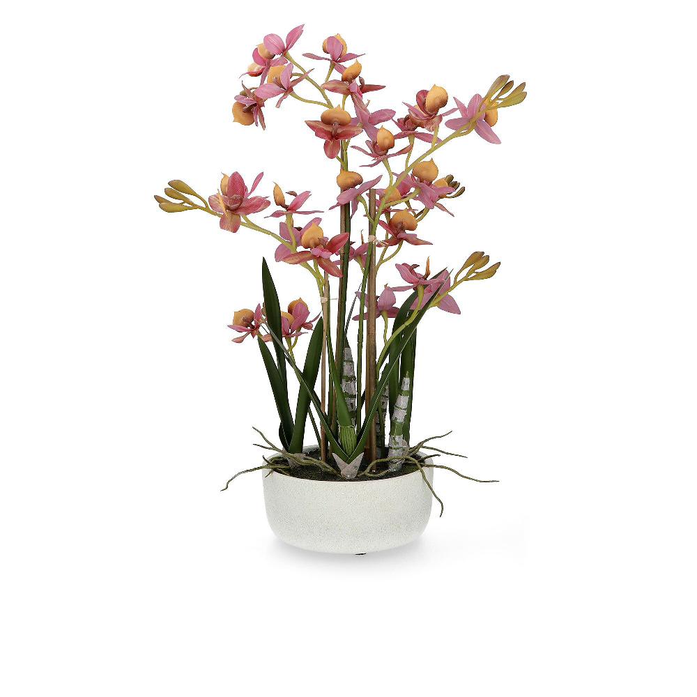 QVC Home Reflections Vaso con orchidee finte colore rosa