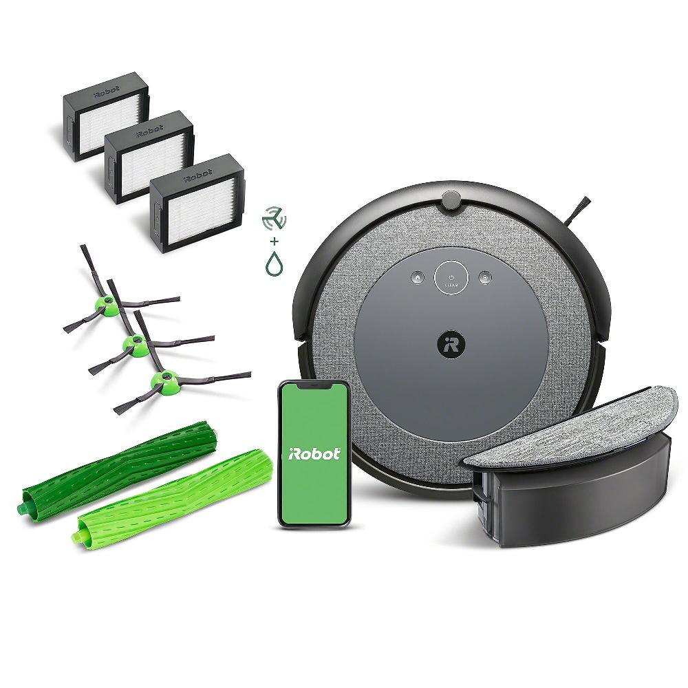 QVC iRobot Roomba I5 Combo aspirapolvere e lava- pavimenti+kit ricambi