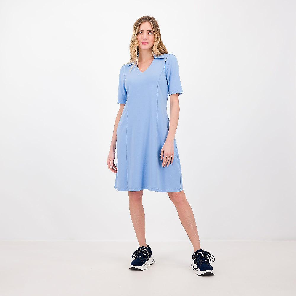QVC Isaac Mizrahi Live Abito in cotone e modal scollo a V con colletto