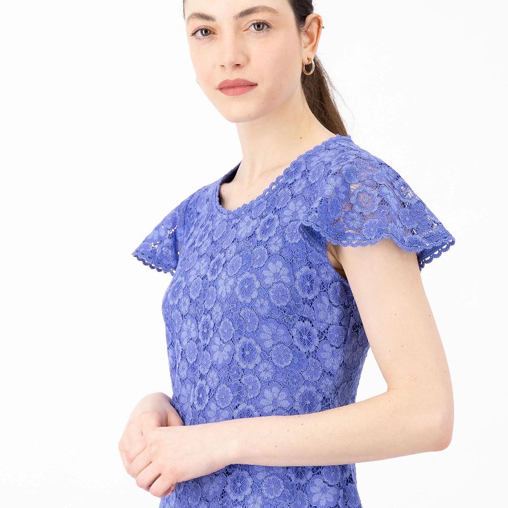 QVC Isaac Mizrahi Live Abito In Pizzo A Maniche Corte