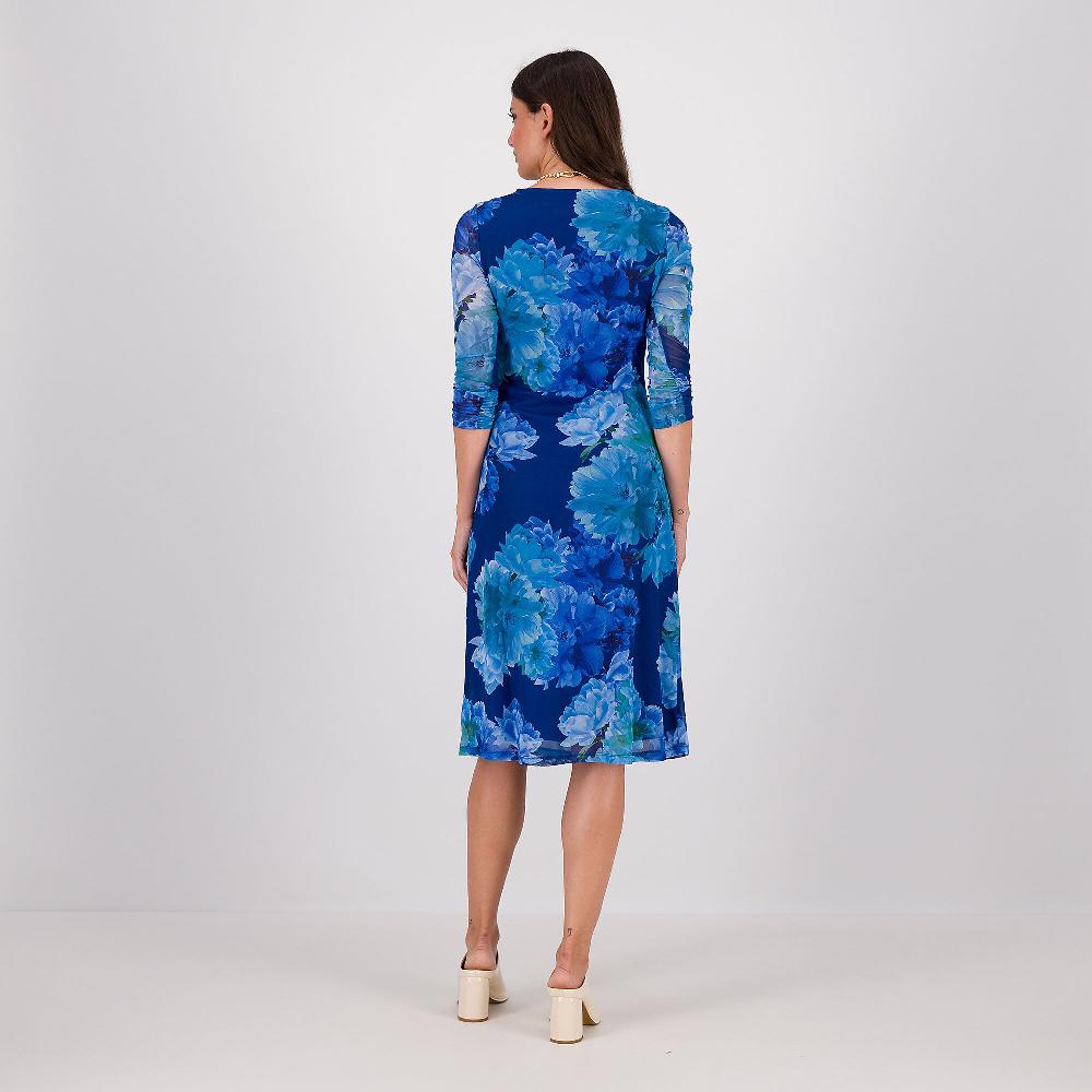 QVC Isaac Mizrahi Live Abito In Tessuto Mesh Fantasia Con Drappeggio