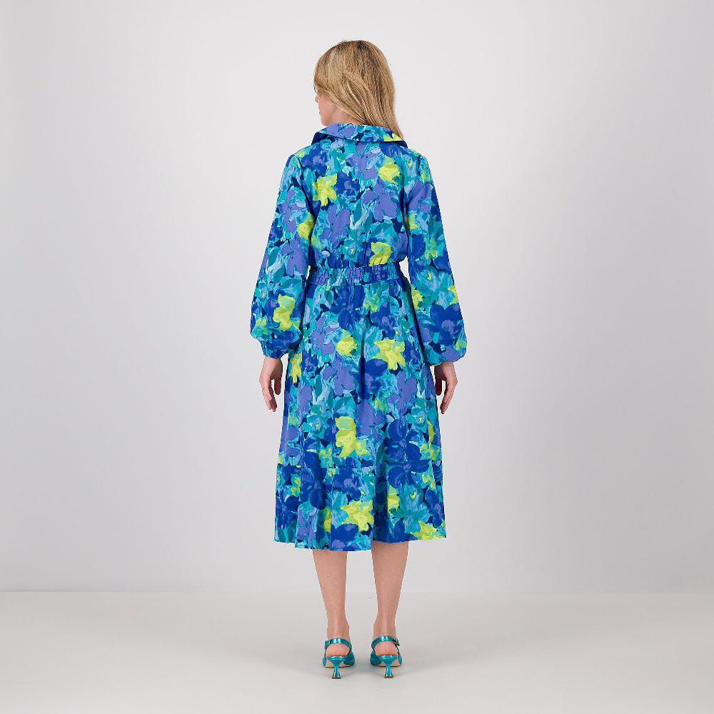 QVC Isaac Mizrahi Live Abito Midi Fantasia Con Manica Lunga