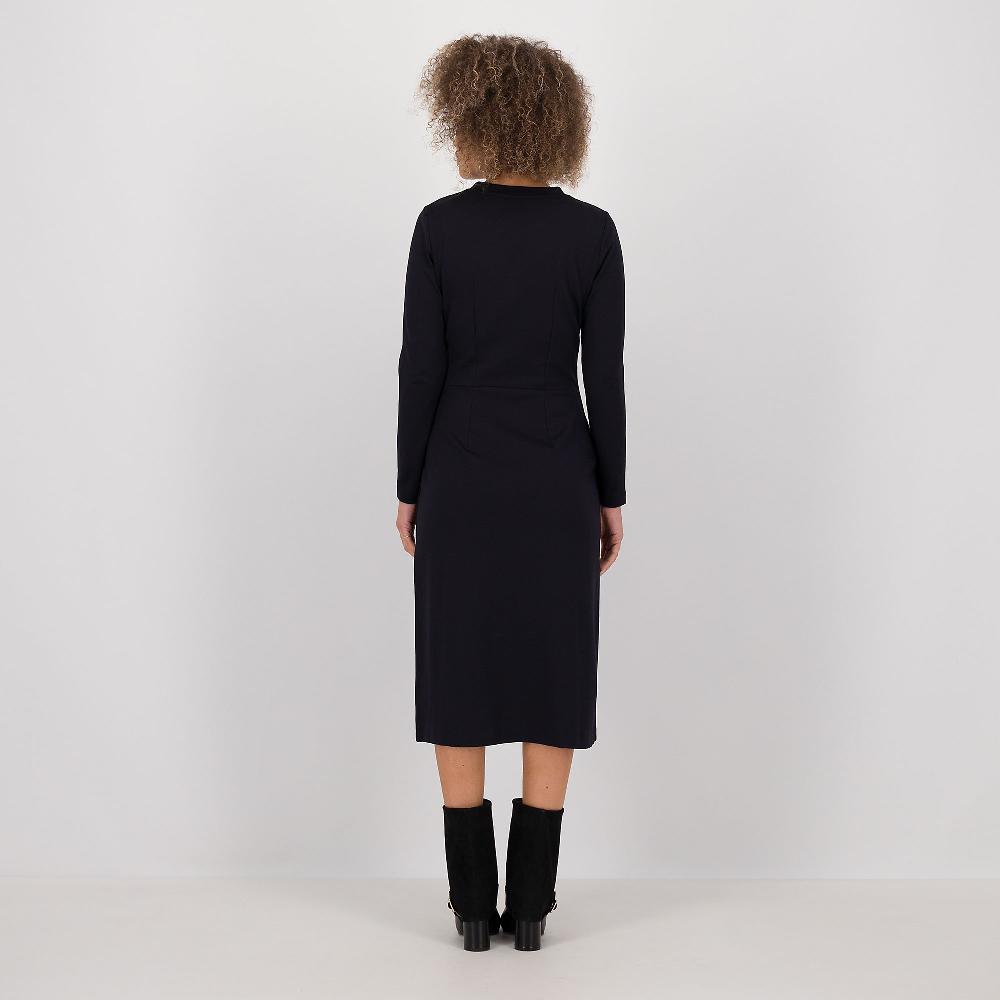 QVC Isaac Mizrahi Live Abito Midi In Maglia Con Maniche Lunghe E Drappeggio In Vita