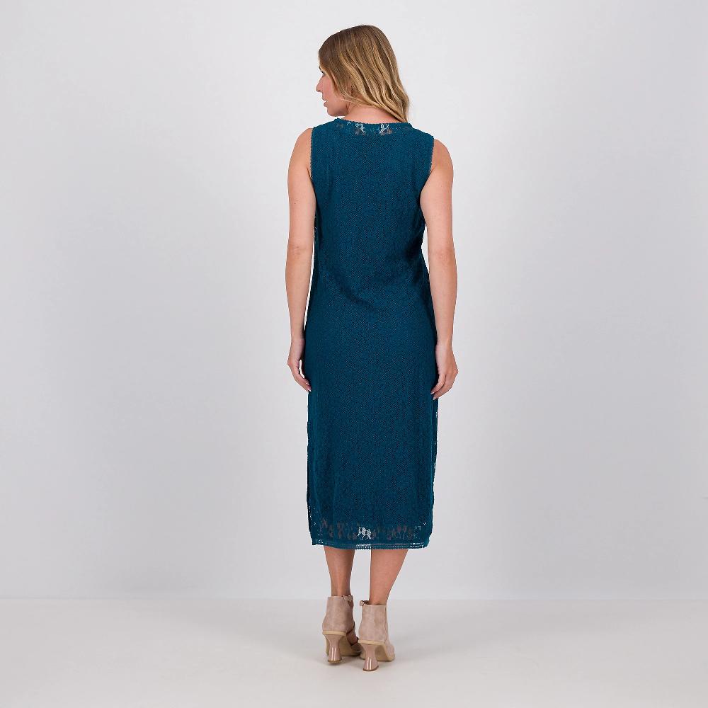 QVC Isaac Mizrahi Live Abito Midi Smanicato In Pizzo Crochet